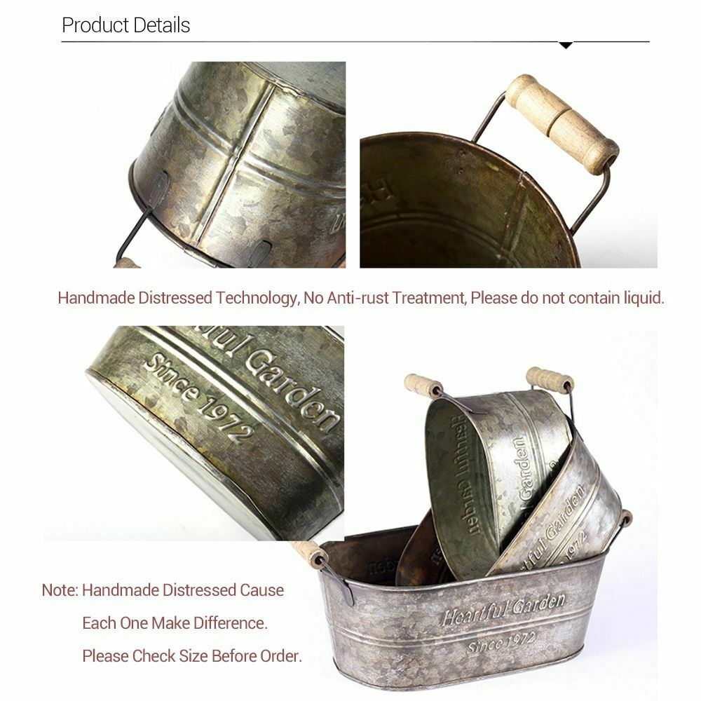 Retro Oval Iron Flower Basket - 3PCS