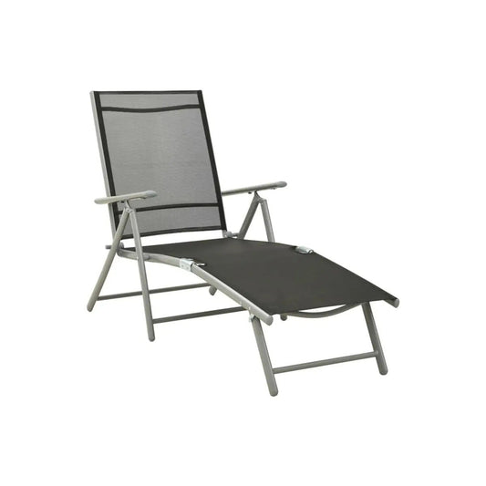 Outdoor Lounger Aluminum Alloy Lounger Black