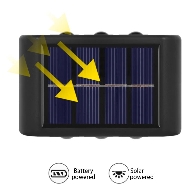 Outdoor LED Light Solar Powered Waterproof Garden Wall Lamp UP And Down Light
