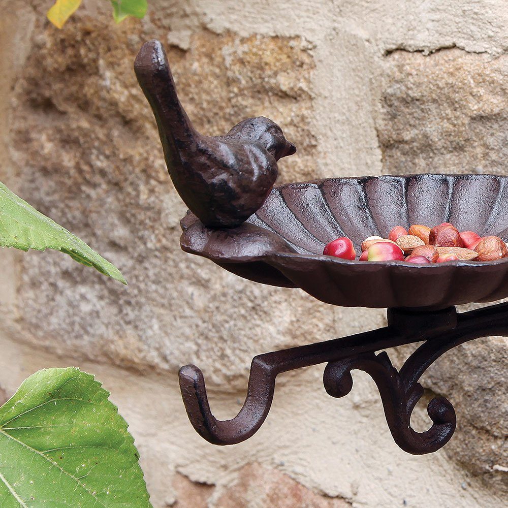 Cast Iron Outdoor Hanging Bracket with Bird Feeder