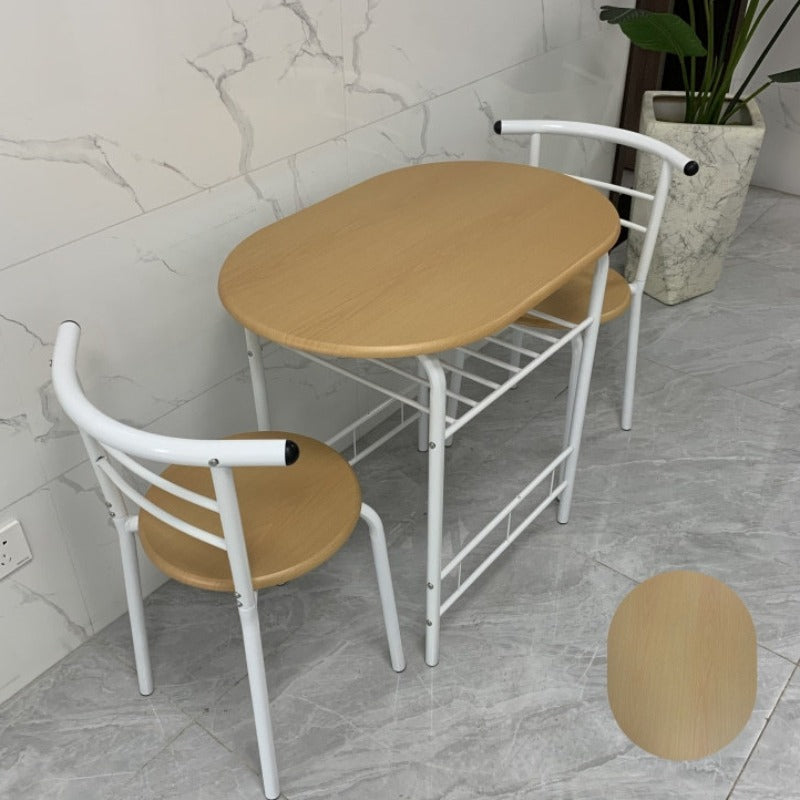 3PCS Dining Set, Dinning Table Chair, Compact Table and 2 Chairs Set Nature