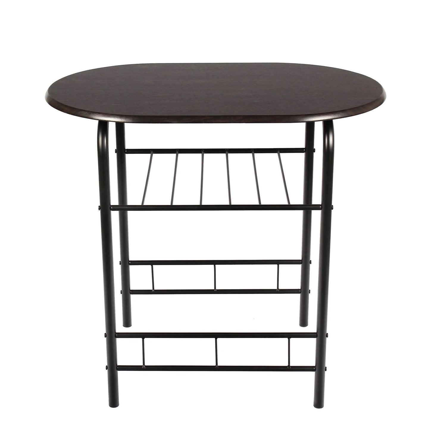 3PCS Dining Set, Dinning Table Chair, Compact Table and 2 Chairs Set WALNUT