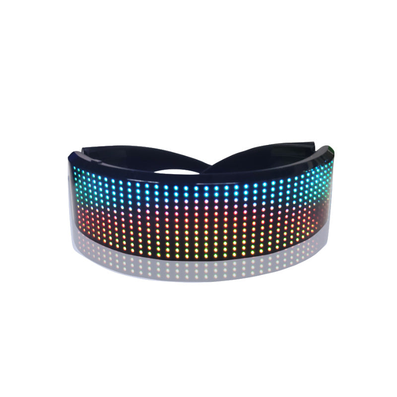 Bluetooth Programmable Full Color LED Glasses – USB Rechargeable Light Up Shining Glasses for Party & Festival