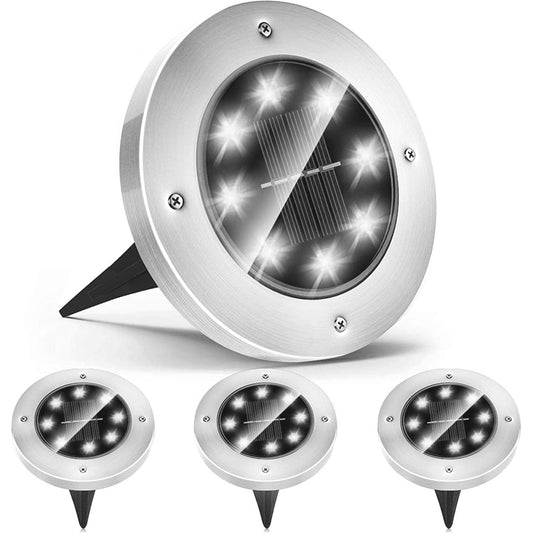 Solar Ground Lights - 8Led cool 4 Pack