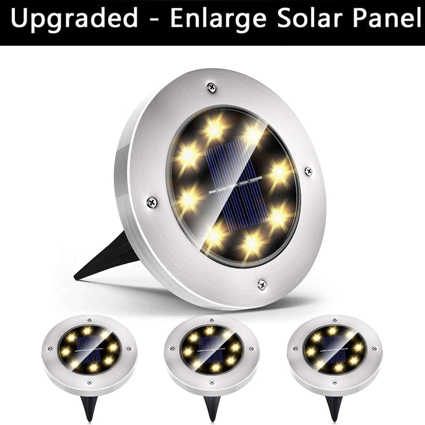 8 Led Solar Ground Lights 4 park - Warm