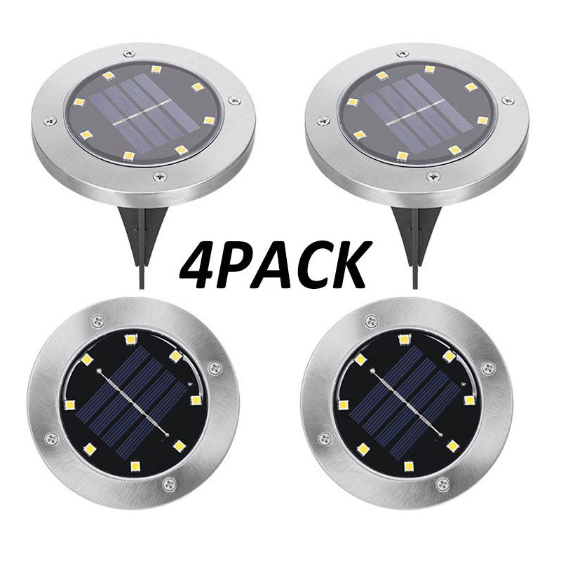 8 Led Solar Ground Lights 4 park - Warm