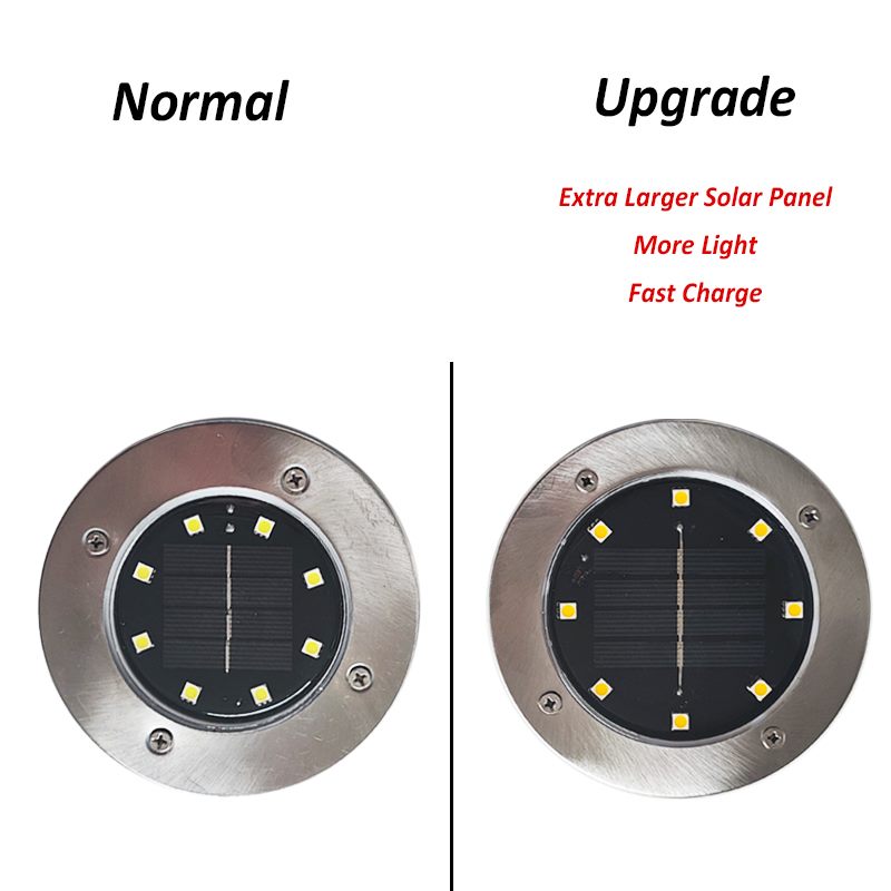 8 Led Solar Ground Lights 4 park - Warm