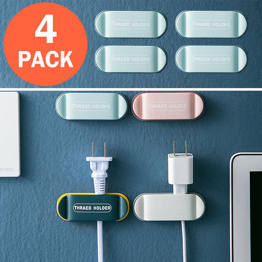Cable Organizer Power Cord Cable Holder Hook 4 Pack - Light Blue