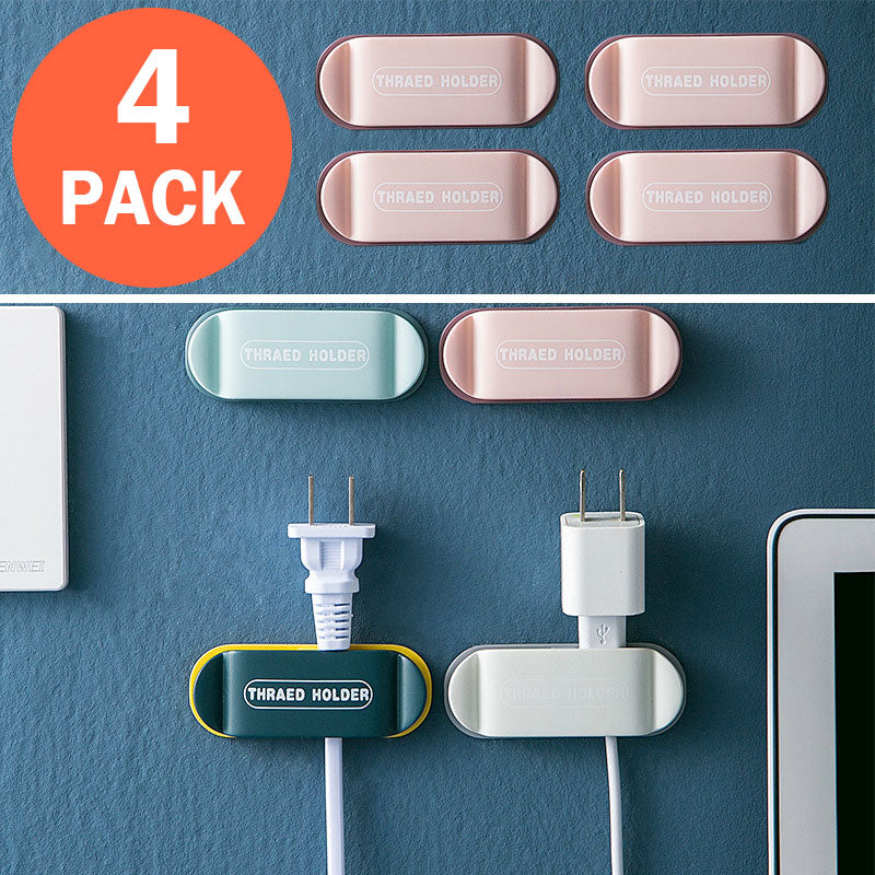 Cable Organizer Power Cord Cable Holder Hook 4 Pack - Pink