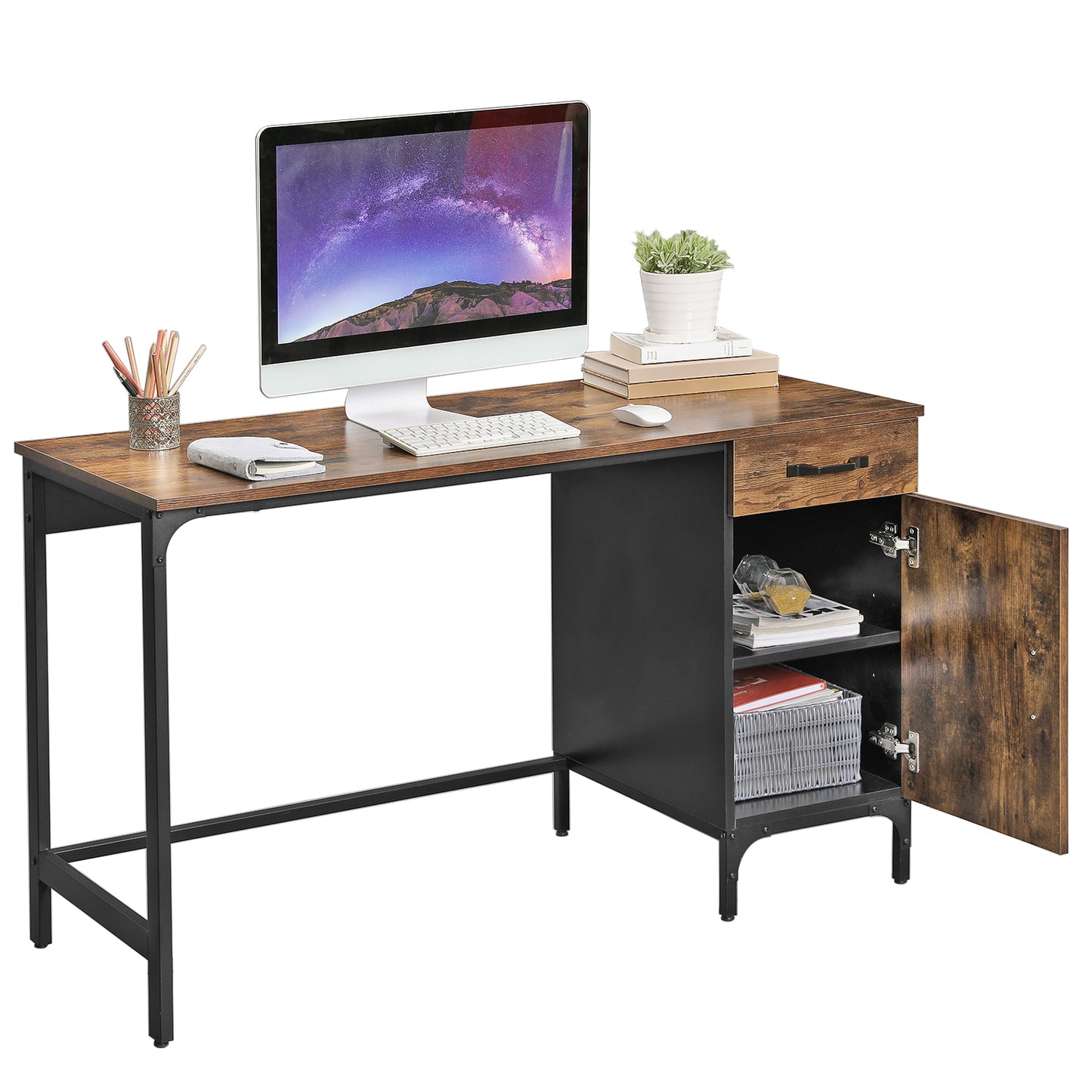 **CLEARANCE** VASAGLE Computer Desk with Drawer and Cabinet for Home Office