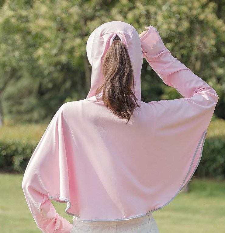 Summer Outdoor Sun-Proof Anti-UV Long Sleeve Hoodie Jacket- Blue