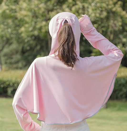 Summer Outdoor Sun-Proof Anti-UV Long Sleeve Hoodie Jacket- Blue