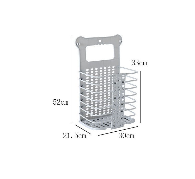 Collapsible Foldable Wall Hanging Laundry Basket Gray
