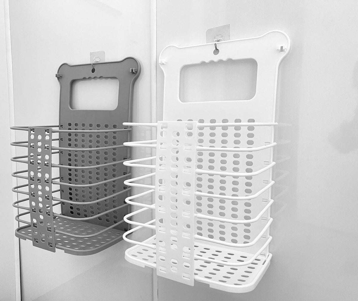 Collapsible Foldable Wall Hanging Laundry Basket Gray
