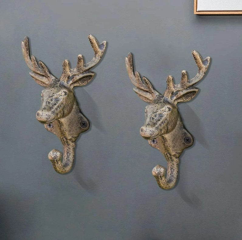 Cast Iron Deer Hook 2 Pack