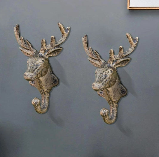 Cast Iron Deer Hook 2 Pack