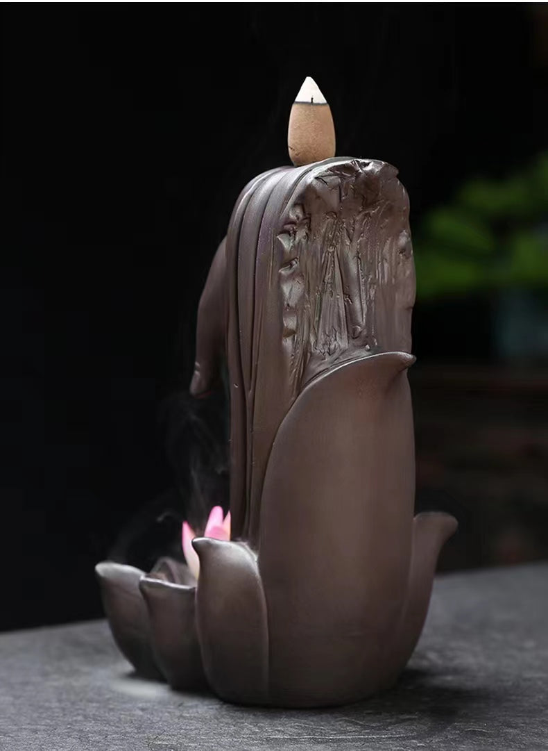 Backflow Incense Burner Hand Lotus