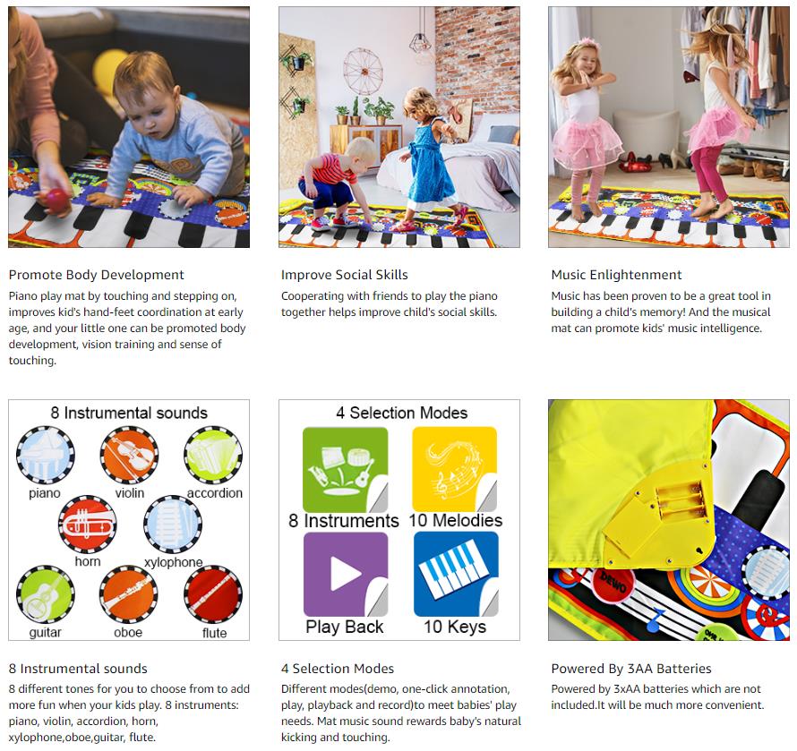 Kids Musical Mats with 25 Music Sounds
