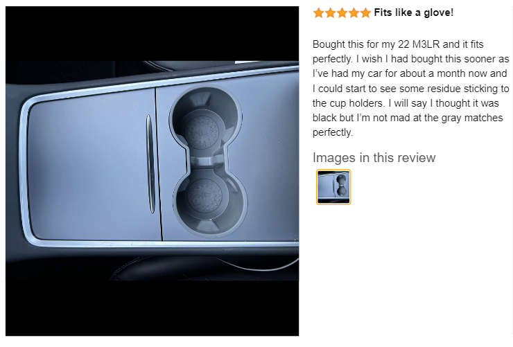 2021-2024 Tesla Model Y Model 3 Center Console Cup Holder Insert