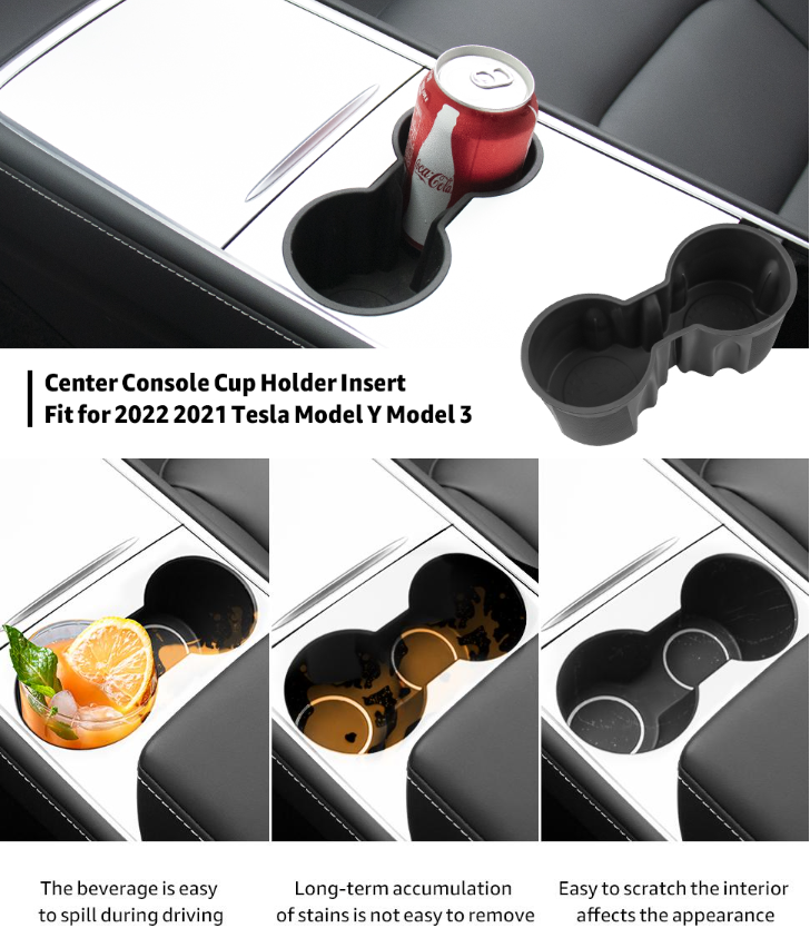 2021-2024 Tesla Model Y Model 3 Center Console Cup Holder Insert