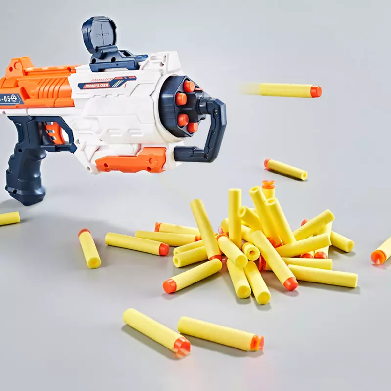 6-Dart Manual Soft Bullet Gun _ Slam Fire Blaster with 20 Safe Foam Darts and Targets