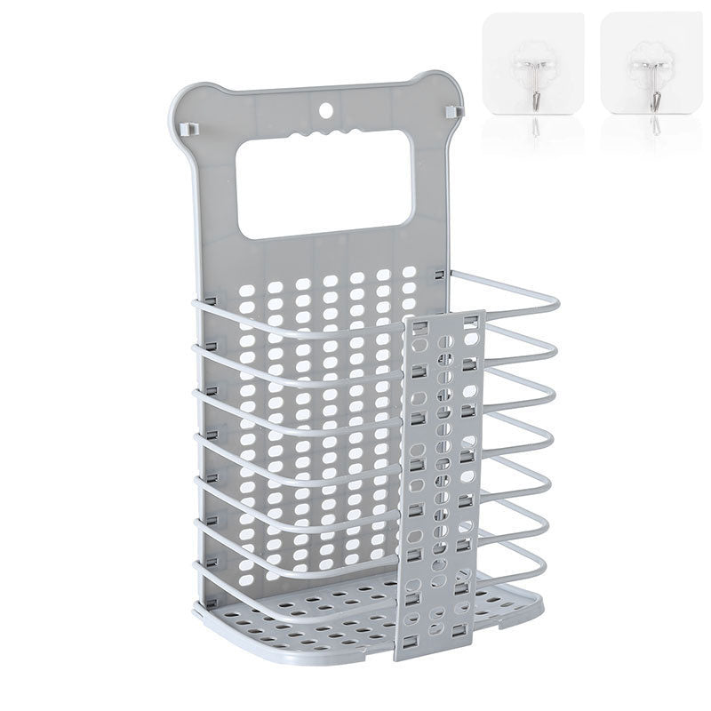 Collapsible Foldable Wall Hanging Laundry Basket Gray
