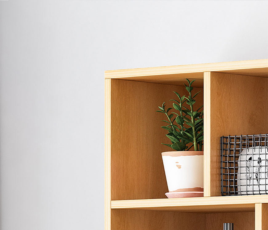 Free Standing Book Shelf with Bottom Case Walnut 100cm