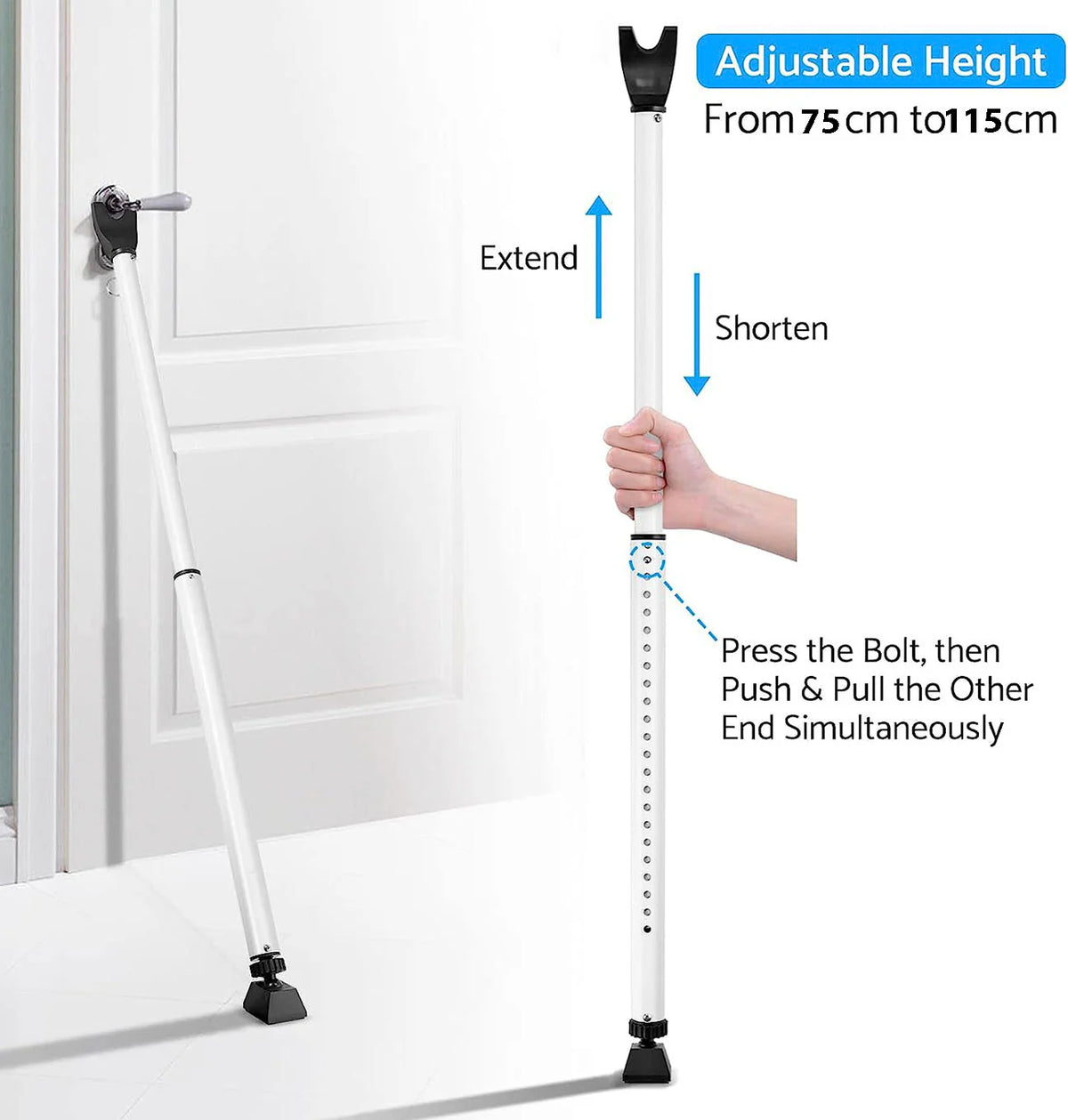 Door Security Bar Adjustable Telescopic Door Stop Door Brace
