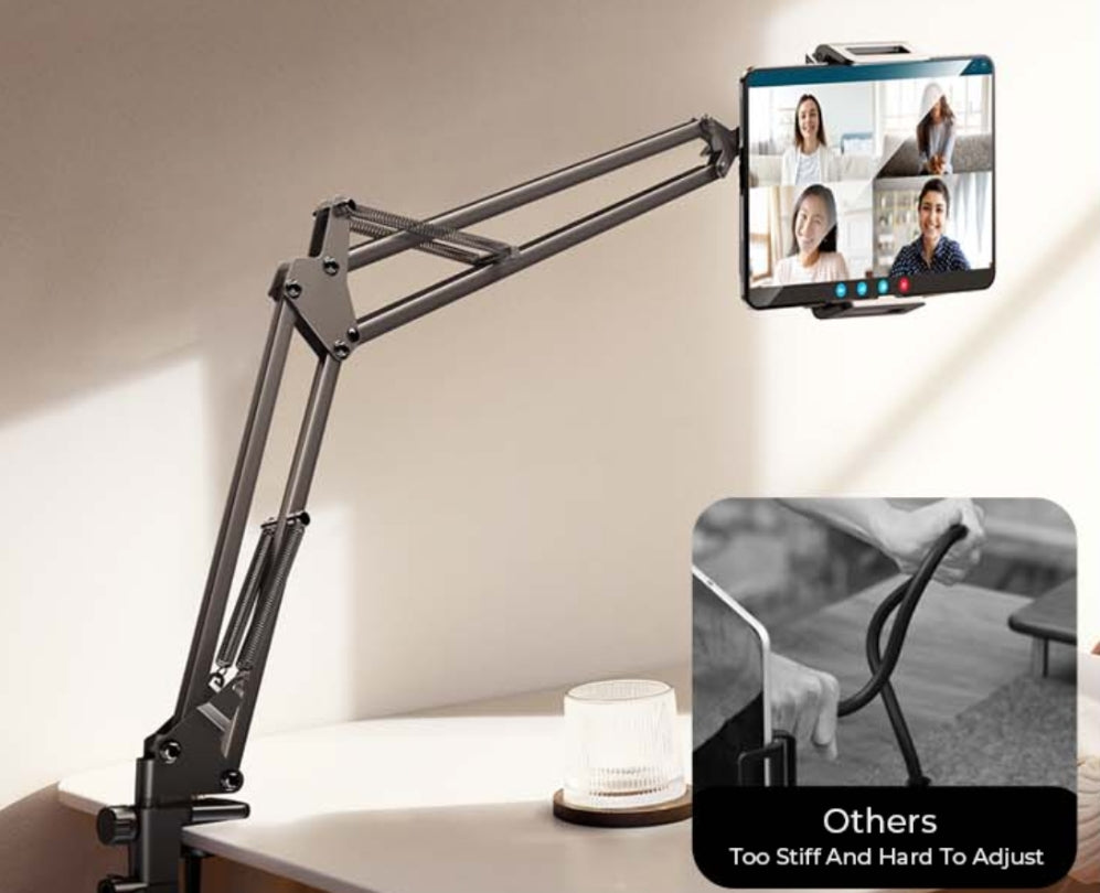 360° Rotation Universal Phone Clip Holder Clamp Flexible Articulating Arm Phone Mount for Desk