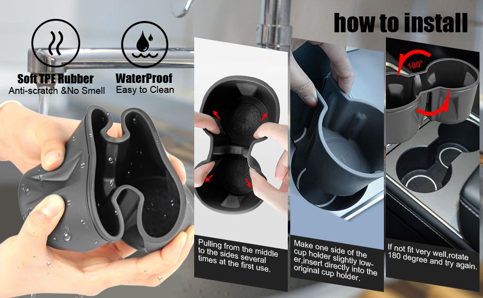 2021-2024 Tesla Model Y Model 3 Center Console Cup Holder Insert