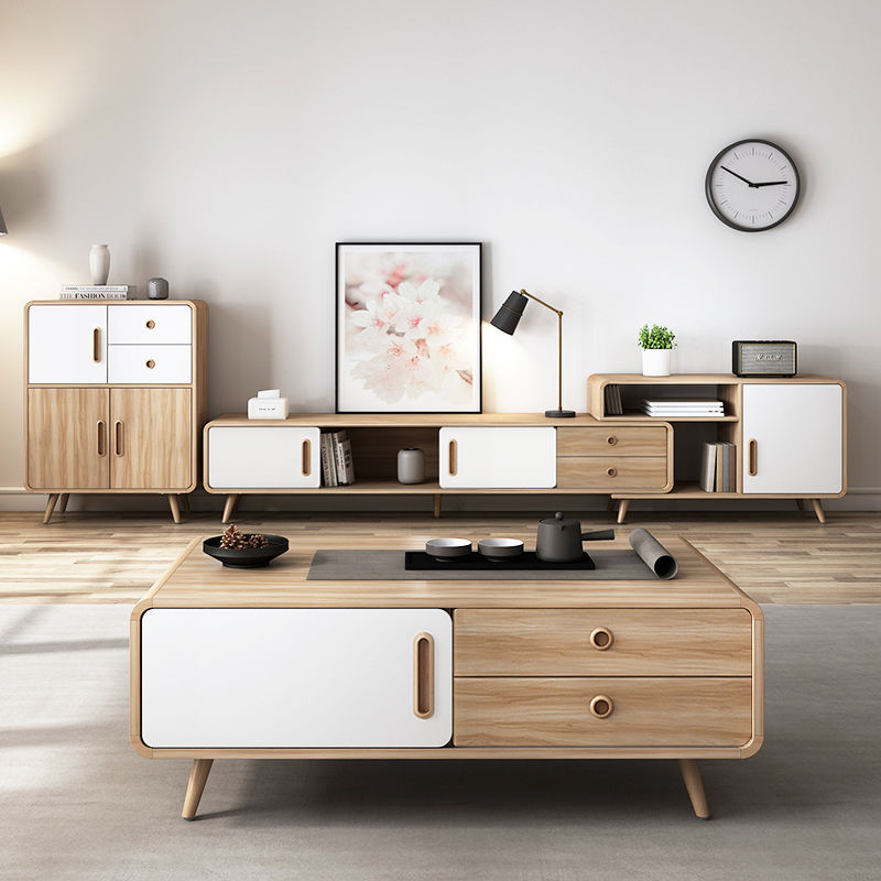 Modern Minimalist Coffee Table with Drawers 100cm