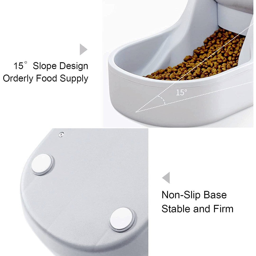 Pet  Food Feeder Water Dispenser Food Feeder Set Gray