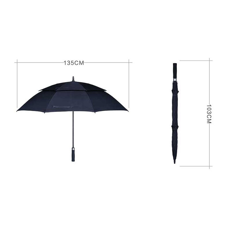 Golf Umbrella Windproof Umbrella Extra Large Golf Umbrella - 135cm Red