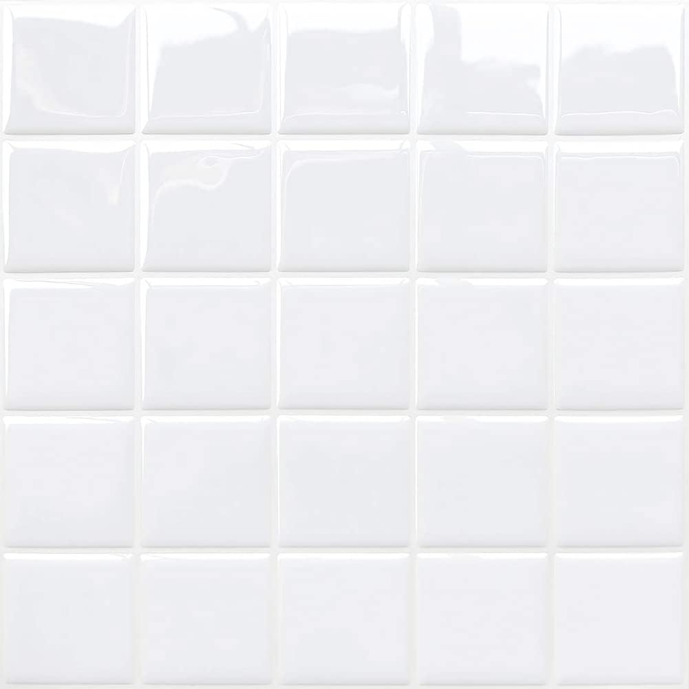 5 Pcs Self-Adhesive 3D Tiles - Mosaic White