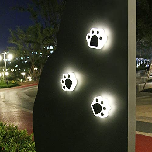 Paw Print Solar Lights 4 Pack,Solar Garden Light