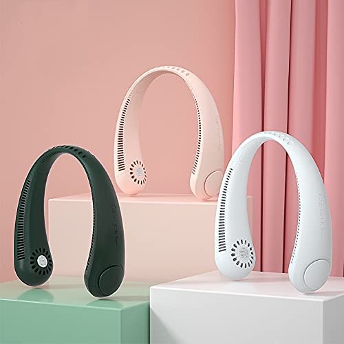 Portable Handsfree Bladeless Rechargeable Hanging Neck Fan White