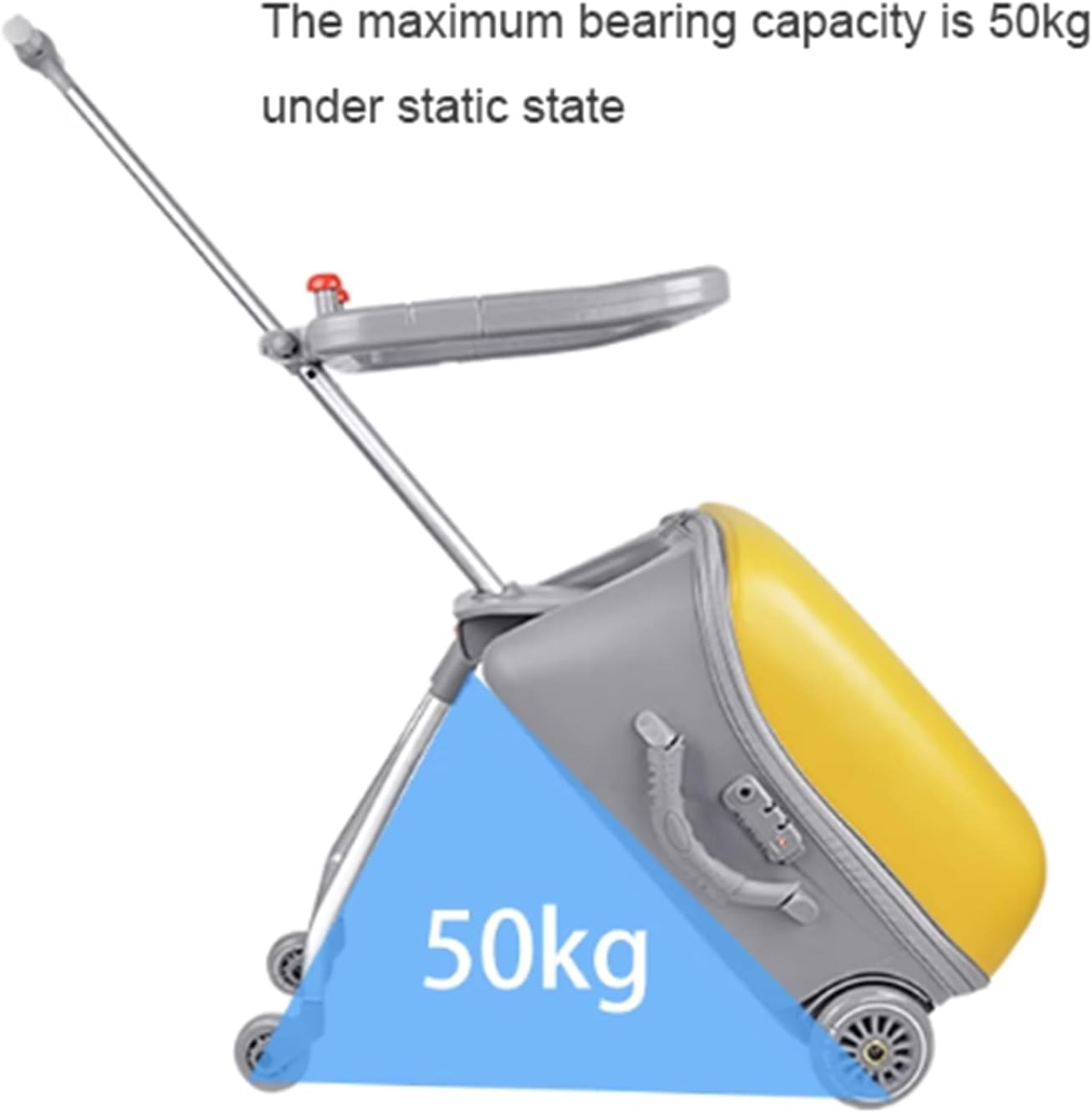 2 in 1 Rolling Luggage Case for Kids, Expandable Carry-on Suitcase with Baby Stroller for 3-10 Years Toddler Infant Yellow