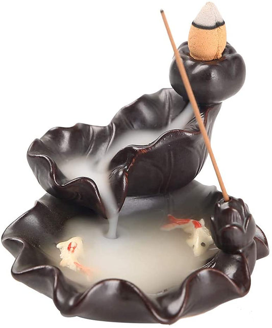 Backflow Incense Burner - Lotus Pond with Koi Fish
