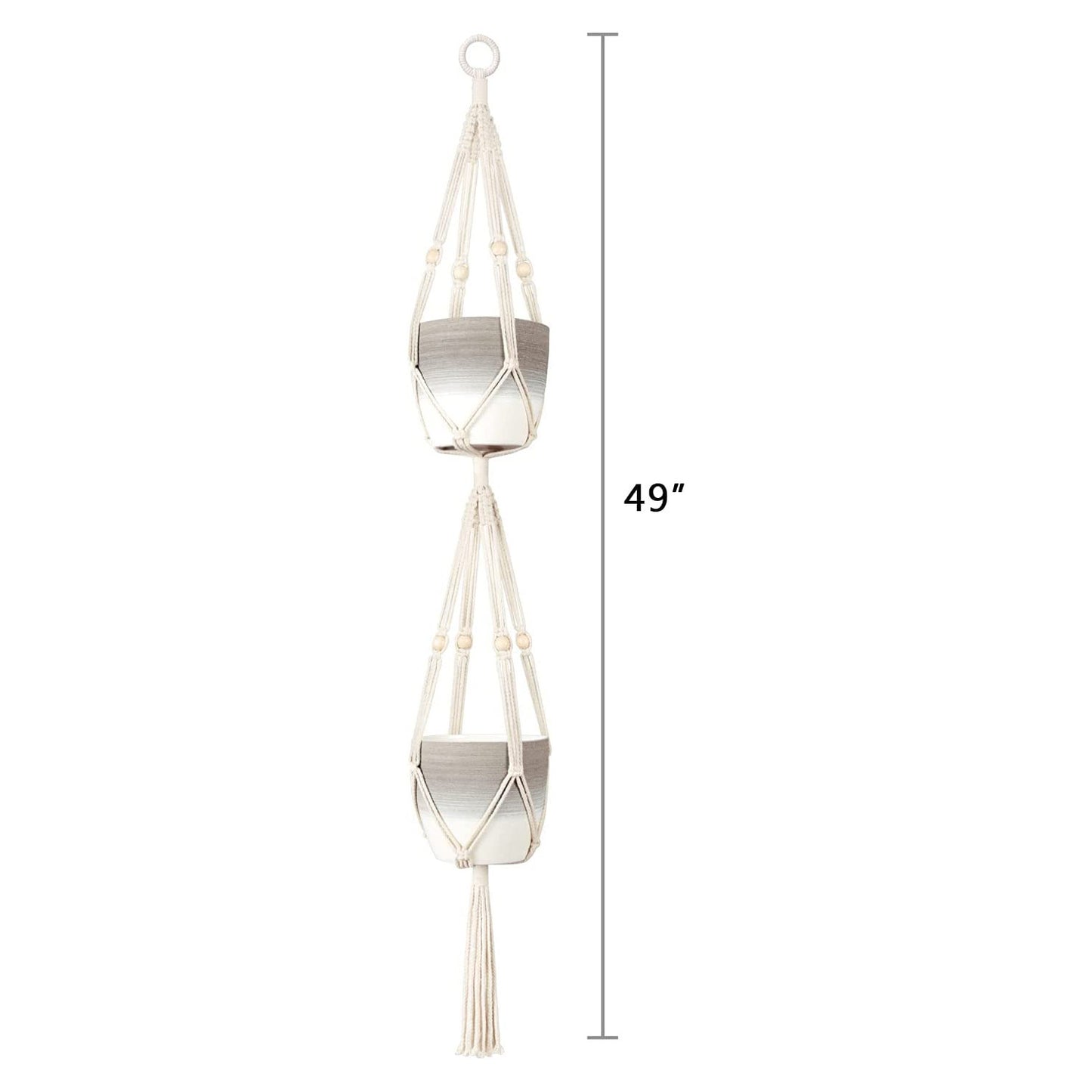 2 x Double Plant pot hanging rope