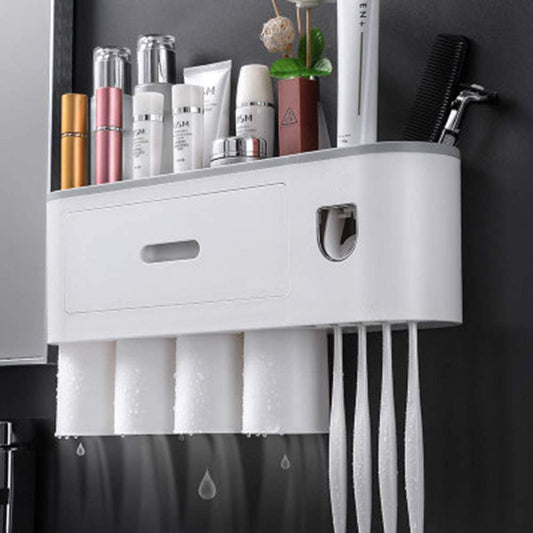 Toothbrush Holder Rack Bathroom Storage Organiser 4 Cups
