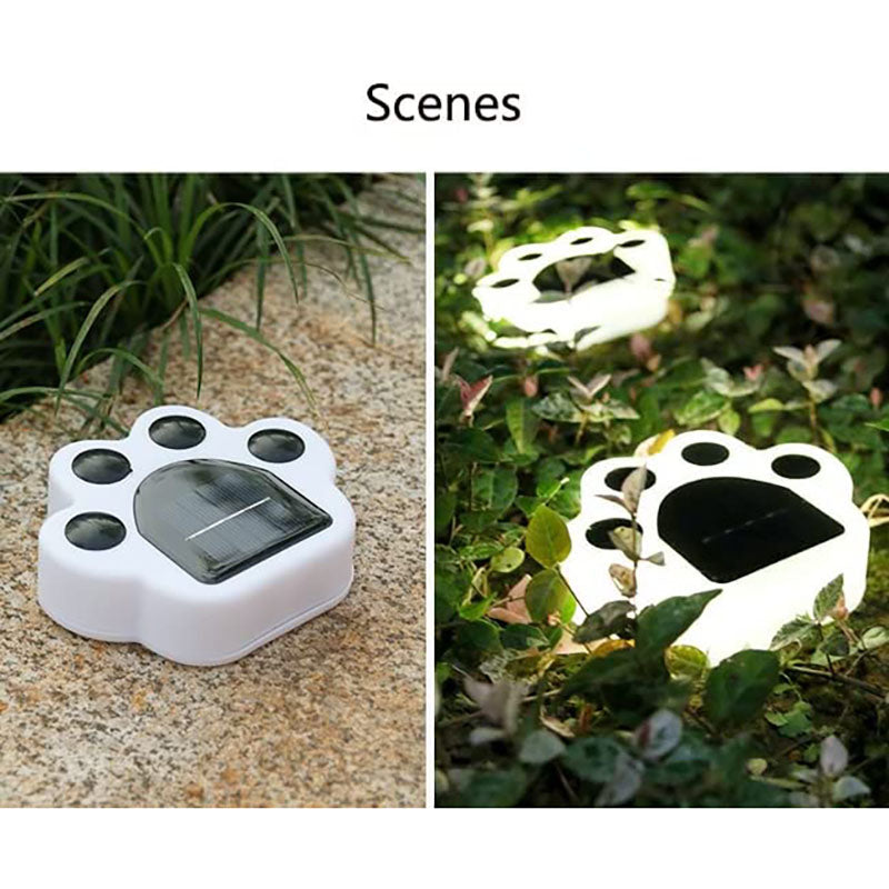 Paw Print Solar Lights 4 Pack,Solar Garden Light