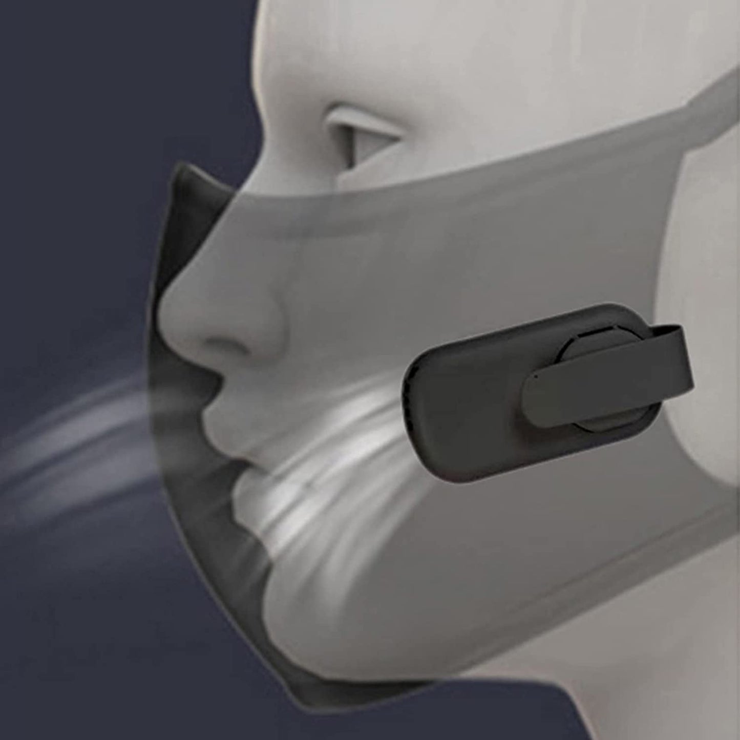 Electric Wearable Face Cooling Fan Clip on Face Mask Fan Black