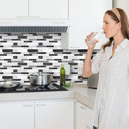 5-Sheet Self Adhesive 3D Wall Backsplash Marble M