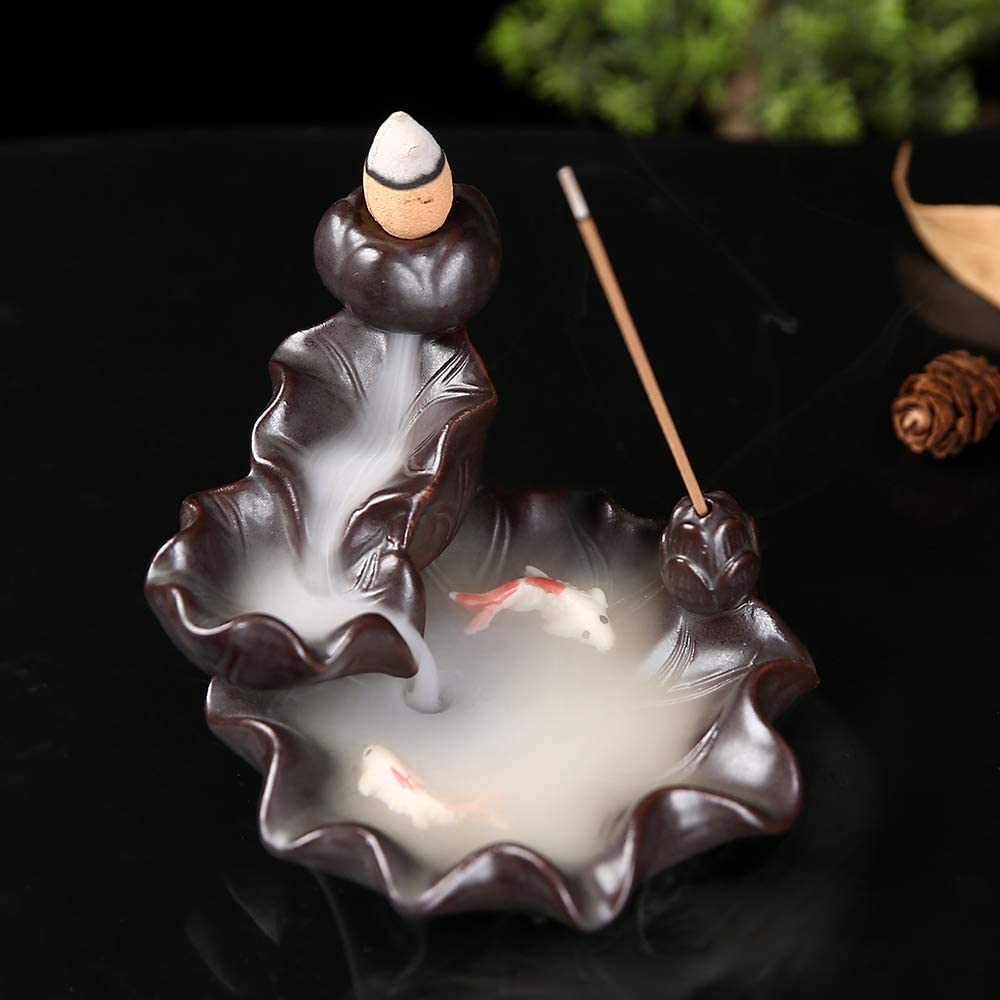 Backflow Incense Burner - Lotus Pond with Koi Fish