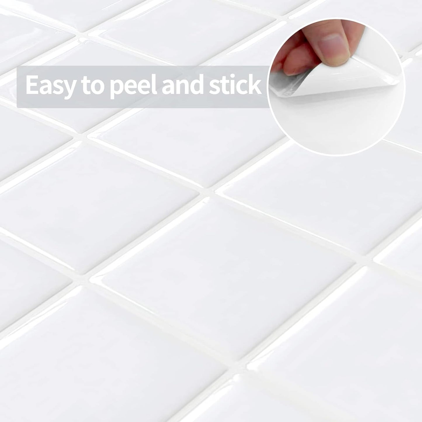 5 Pcs Self-Adhesive 3D Tiles - Mosaic White