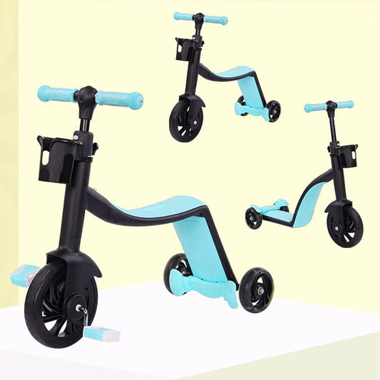 3 in 1 Kids Tricycle | Kick Scooter Tricycle Balance Bike | with Adjustable Height for 3 to 8 Year Kids