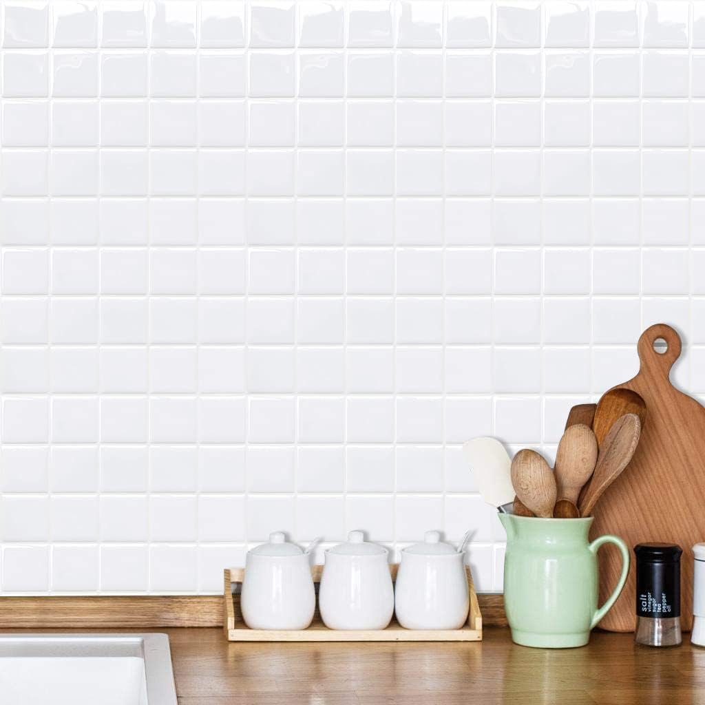 5 Pcs Self-Adhesive 3D Tiles - Mosaic White