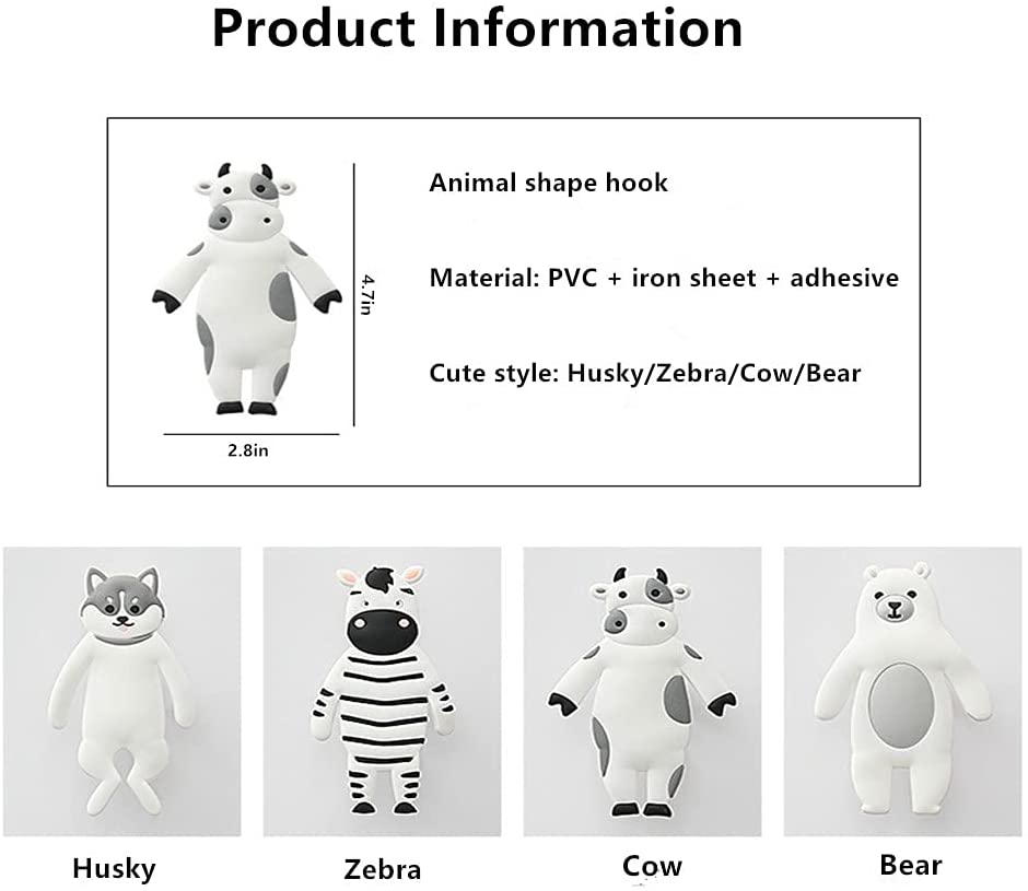 Wall Mounted Hanger Hooks Key Holder Hooks 4PCS