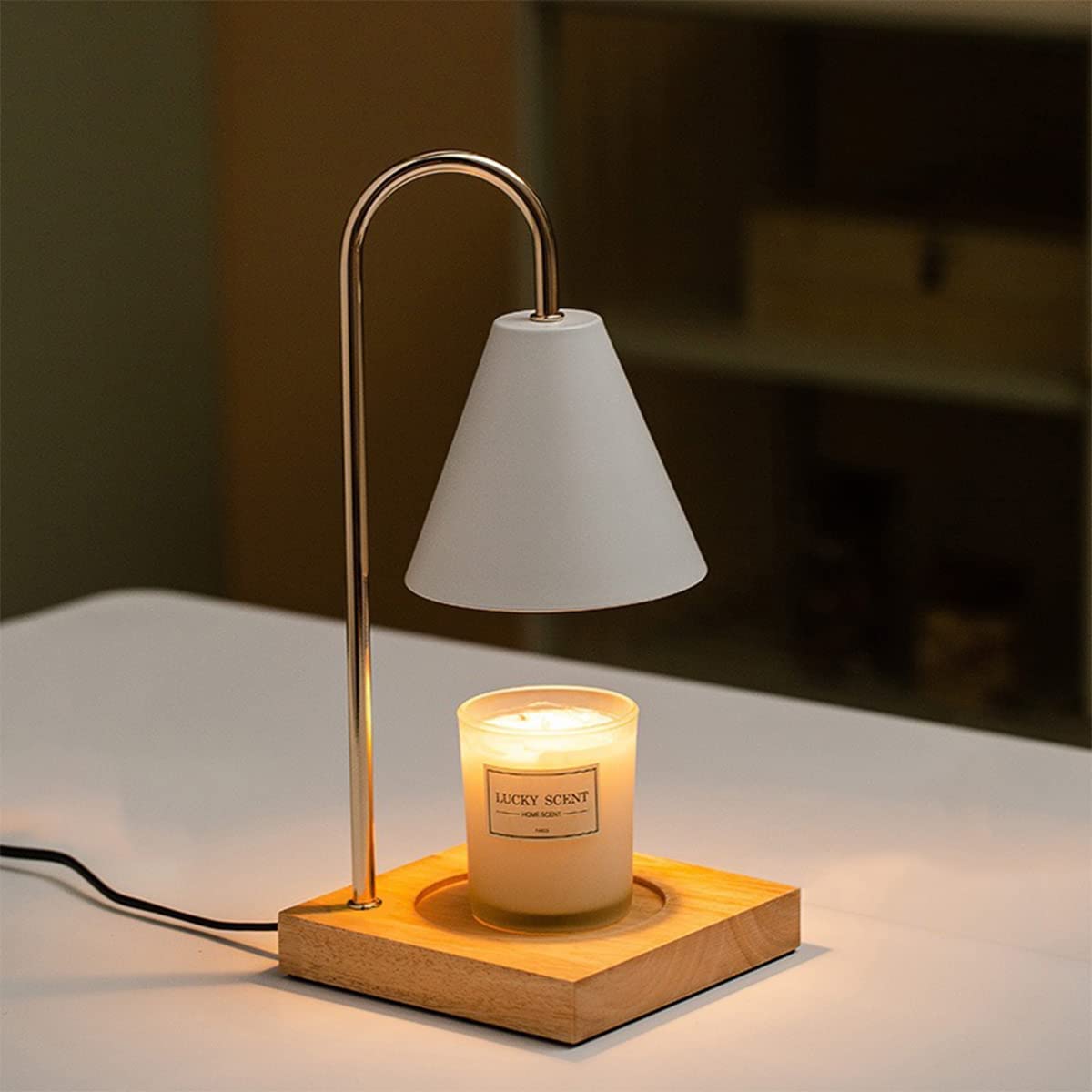 Candle Warmer Lamp Dimmable Electric Candle Wax Melter Lamp - White Oak