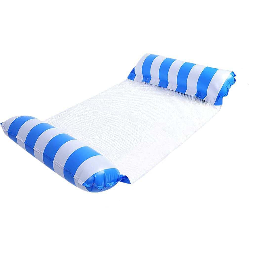Inflatable Pool Water Float Hammock Lounger Pool Hammock Float -Blue & White